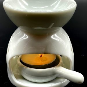 Quemador Aceite Cerámica Calado Blanco 8cm
