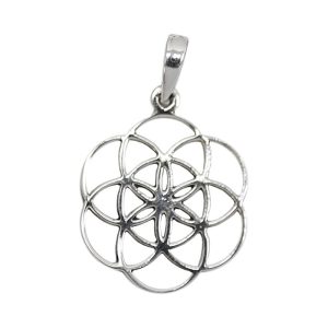 Colgante Plata Flor De La Vida-Lineal